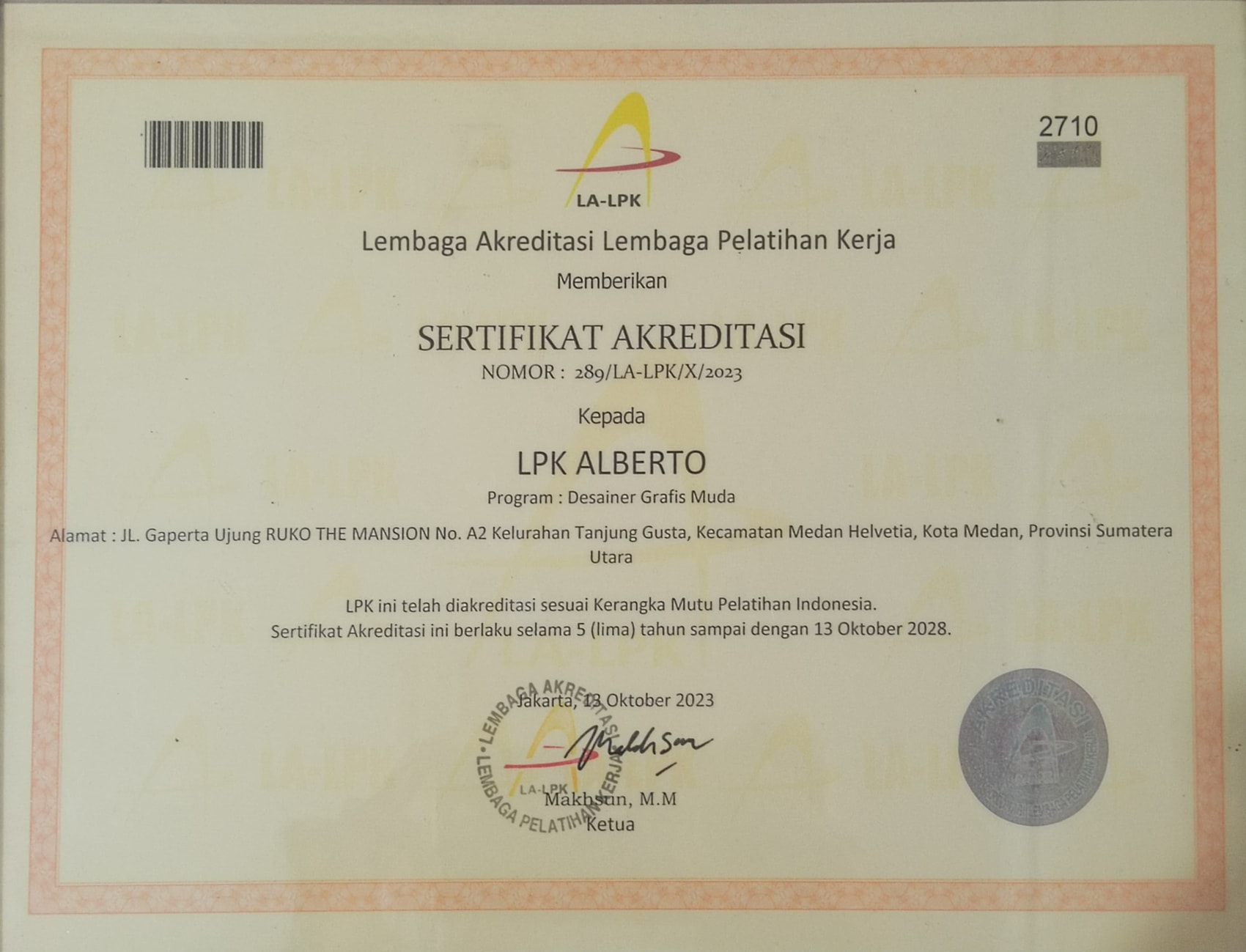 Sertifikat Akreditasi